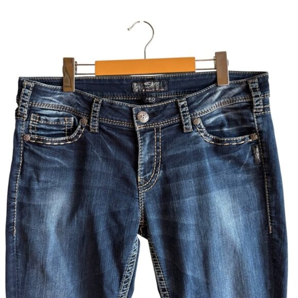 Silver Jeans Aiko Mid Skinny Zip Ankle Jeans 33 Ankle Zipper - Picture 3 of 16